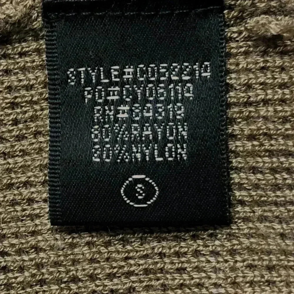 Cyrus Cardigan sz S V Neck Drop Shoulder Boyfriend Academia Grandpacore Tan - Picture 4 of 5